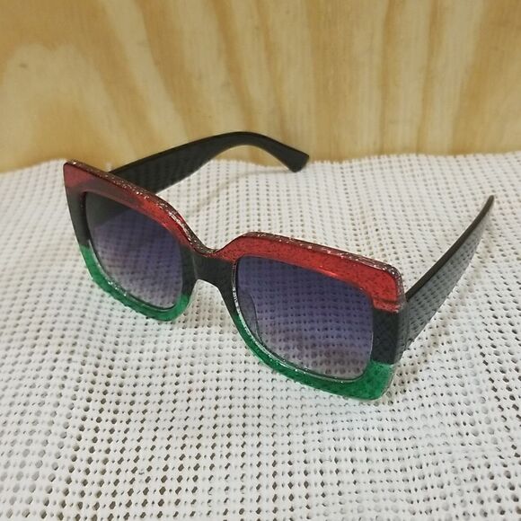 High Fashion Wide Frame Patchwork Sunglasses Women. - Picture 3 of 9